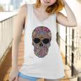 Black Flower Sugar Skull Day Of Dead Women Tank Top