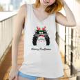 Fun Cat Merry Fluffmas Reindeer Christmas Kitten Meowlover Women Tank Top