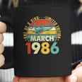 Born In March 1986 36Th Birthday Gift Retro 36 Years Old Coffee Mug