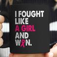 Breast Cancer Awareness I Fought Like A Girl And Won Women V2 Men Women T-Shirt Graphic Print Casual Unisex Tee Coffee Mug