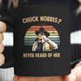 Chuck Norris Never Heard Of Her Vintage Coffee Mug