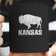 Distressed Kansas State And American Buffalo Bison Coffee Mug