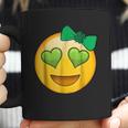 Emoji Saint Patricks Day Girls Green Heart Eyes Bow Coffee Mug