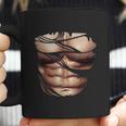 Fake Muscles Ripped Torn Chest Six Pack Abs Fitness Model Coffee Mug