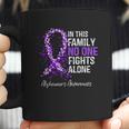 In This Family No One Fights Alone Alzheimer Ribbon Coffee Mug