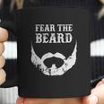 Fear The Beard Tee Distressed Retro Beard &Ampamp Mustache White Coffee Mug