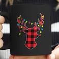 Funny Classic Red & Black Christmas Buffalo Plaid Deer Coffee Mug