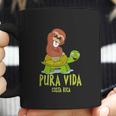 Funny Sloth Riding Turtle Pura Vida Costa Rica Coffee Mug