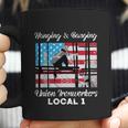 Hanging And Banging Union Ironworkers Us Flag Labor Day Gift Graphic Design Printed Casual Daily Basic Coffee Mug