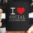 I Heart Social Distancing Funny Letter Graphic Coffee Mug