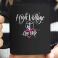 High Voltage Line Wife Black Coffee Mug