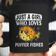 Just A Girl Who Loves Puffer Fishes Cute Puffer Fish Costume Graphic Design Printed Casual Daily Basic Coffee Mug