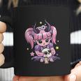 Kawaii Pastel Goth Cute Creepy Girl Skull Demon Evil Girl Coffee Mug