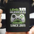 Level 10 Unlocked Awesome 2011 Video Game 10Th Birthday Gift Green Coffee Mug