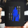 Male K9 Officer Blue Line Flag Coffee Mug