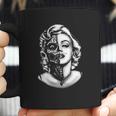 Mens Marilyn Monroe Half Skull Coffee Mug