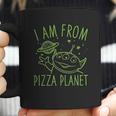 Neon Green Alien Pizza Planet Coffee Mug