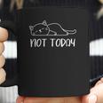 Nope Not Today Funny Lazy Cat Meme Coffee Mug