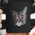 Red Linda Glasses Cat Sassy Funny Kitty Belcher Cute Coffee Mug