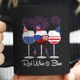 Red Wine & Blue 4Th Of July Wine Red White Blue Wine Glasses V9 Coffee Mug