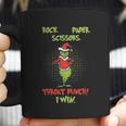 Rock Paper Scissors Throat Punch I Win Funny Grinch Coffee Mug