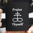 Satanic Cross | Praise Thyself Quote Atheist Coffee Mug