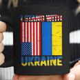 I Stand With Ukraine Support Ukraine Ukrainian American Flag V2 Men Women T-Shirt Graphic Print Casual Unisex Tee Coffee Mug