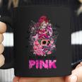 Sugar Skull Fight Breast Cancer Awareness Like A Girl Ribbon Men Women T-Shirt Graphic Print Casual Unisex Tee Coffee Mug