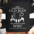 Never Underestimate An Old Man Washington State University Coffee Mug