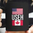 Useh American Pride Us Flag Canadian Flag Gift Canada Coffee Mug