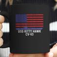 Uss Kitty Hawk Cv63 Aircraft Carrier Vintage Usa Flag Coffee Mug