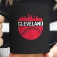 Vintage Downtown Cleveland Ohio Skyline Baseball Coffee Mug