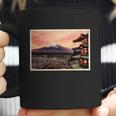 Vintage Japanese Mt Fuji Pagoda And Cherry Blossoms Coffee Mug