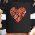 Womens Vintage Detroit Baseball Heart With Tiger Stripes Coffee Mug