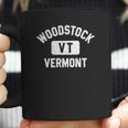 Woodstock Vt Vermont Distressed White Print Coffee Mug