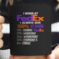 I Work At Fedex I Always Give 100 At Work Coffee Mug