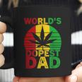 Worlds Dopest Dad Vintage Weed Leaf Cannabis Marijuana Coffee Mug