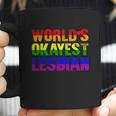 Worlds Okayest Lesbian Rainbow Gay Pride Homo Lgbt Coffee Mug