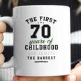 70Th Birthday Funny Gift Life Begins At Age 70 Years Old Coffee Mug