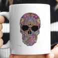 Black Flower Sugar Skull Day Of Dead Coffee Mug