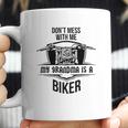 Brisco Brands Dont Mess With Me Grandma Is A Biker Newborn Baby Boy Girl Romper Coffee Mug