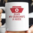 Brisco Brands Relax My Grandma Is A Nurse Newborn Baby Boy Girl Romper Coffee Mug