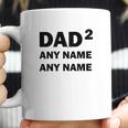 Custom Names Dad Of 2 Personalized Dad Coffee Mug