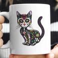 Cute Sugar Skull Mexican Cat Halloween Day Of The Dead Coffee Mug