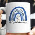 Hip Dysplasia Awareness Floral Blue White Ribbon Rainbow Coffee Mug