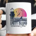 Jaws Sun Set Amity Island Welcomes You Graphic Coffee Mug