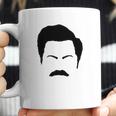 Parks And Rec Fans Ron Swanson Mustache Face Silhouette Coffee Mug