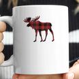 Red Black Buffalo Plaid Flannel Christmas Moose Coffee Mug