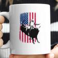 Rodeo Bull Rider Patriotic American Flag Coffee Mug