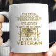 Usmc Veteran I Am The Storm Gold Effect Coffee Mug